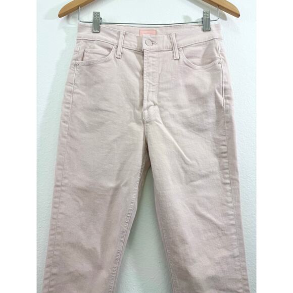 Mother The Dazzler Hover Jeans 27 Date Night Pastel Pink Peach High Rise - Picture 5 of 12